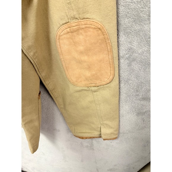 ORVIS Lord Calvert Mens Tan Cotton Chore Coat Fishing Jacket Size L Patches - Picture 15 of 16
